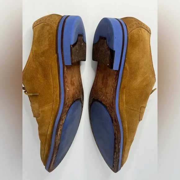 Cole Haan South St. Plain Toe Blucher Suede Wing Tip Shoes C12052 Cole Haan South St Plain Toe Navy Suede Oxford Casual  main image 3